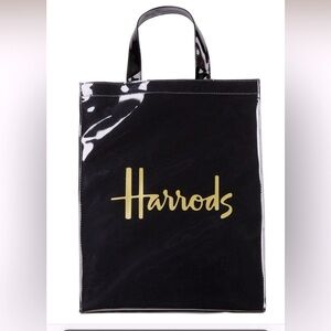 Harrods black pattern bag from London England